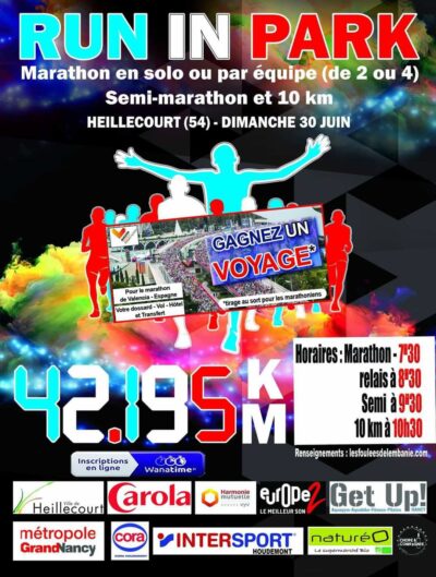 Run in park marathon festif